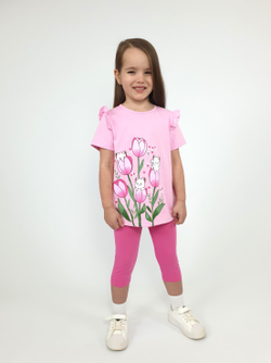 02-154-1 Комплект для девочки (футболка+ бриджи)