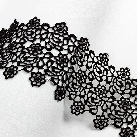 Гипюр "Gamma", 80 мм, цв.черный