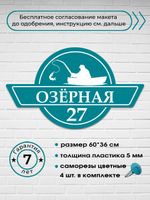 Адресная табличка с рыбаком, 60х35 см.