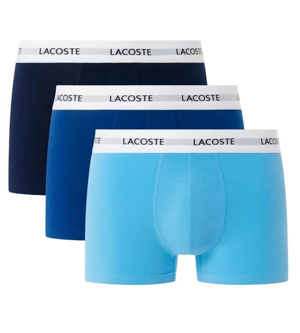 Мужские спортивные боксеры Lacoste Stretch Cotton 3P - navy blue/blue/navy blue