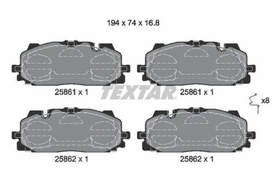 TEXTAR - 2586101-TET - Brake Pad Set, disc brake