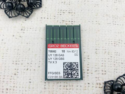 Иглы промышленные, для плоскошовных машин, 80/12 UY 128 GAS FFG/SES, 10 игл