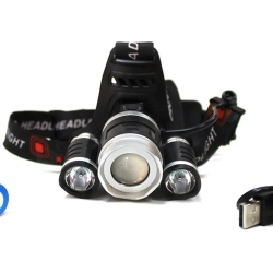 Фонарь светодиодный аккумуляторный налобный (5W LED,400Lm,2000mAh,зарядка12V,время раб.4ч,время заряд.5ч,защита гнезда зарядки) Forsage F-01147