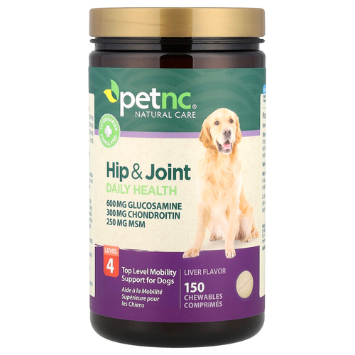 petnc NATURAL CARE, Ежедневное здоровье бедер и суставов, уровень 4, для собак, печень, 150 жевательных таблеток