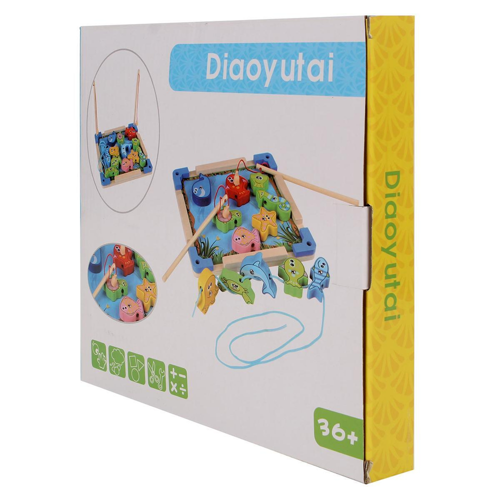Развивающая игрушка деревянная Рыбалка, коробка C-41937