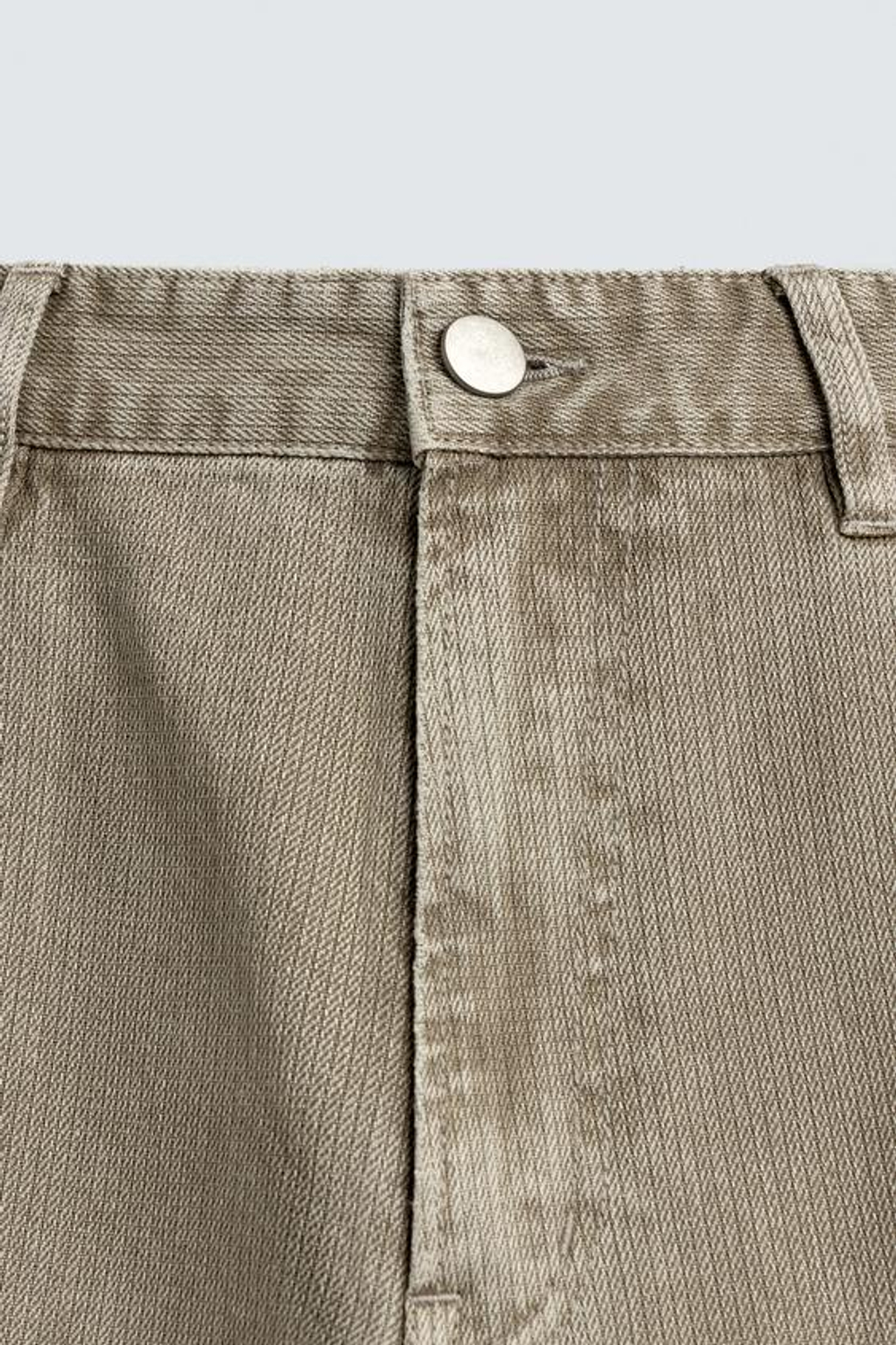 ZARA РАСКЛЕШЕННЫЕ БРЮКИ ИЗ ХЛОПКА, БЕЖЕВЫЙ