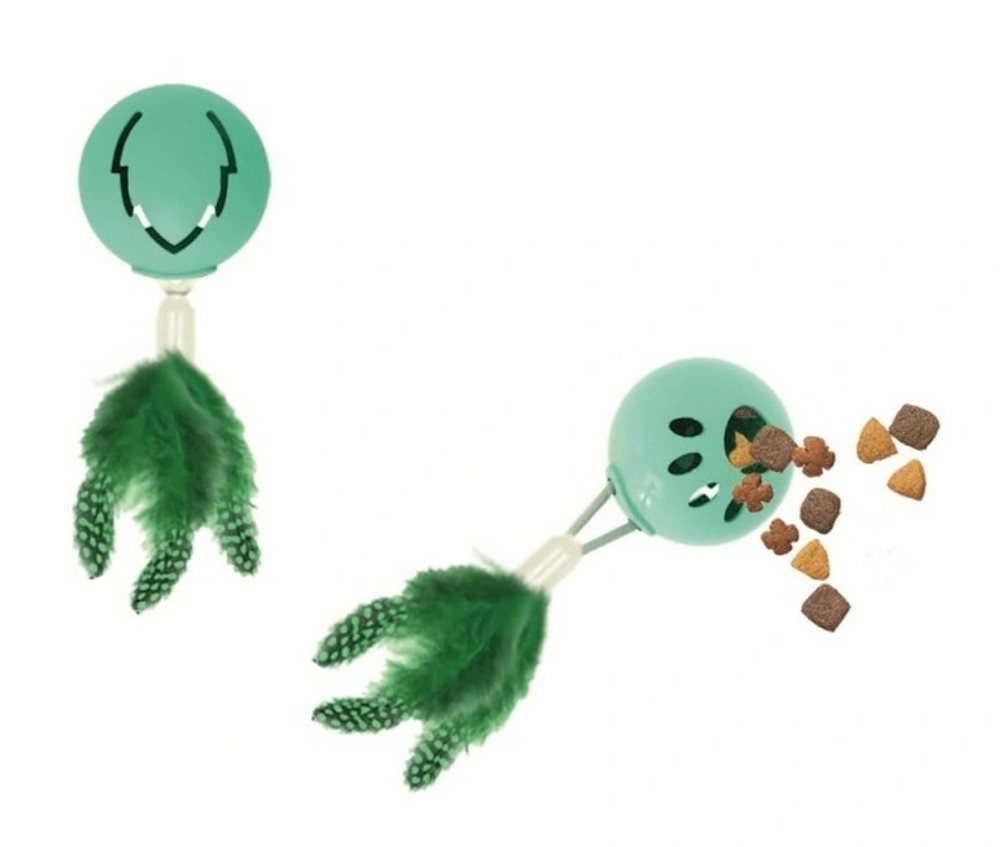 Игрушка M-PETS "Листочек" с кошачьей мятой с дозатором для угощений, для кошек