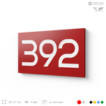 Номер на дверь 392, табличка на дверь для офиса, квартиры, кабинета, аудитории, склада, красная 120х70 мм, Айдентика Технолоджи