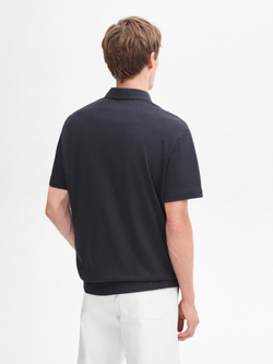 Massimo Dutti Хлопковая футболка-поло с короткими рукавами, серый