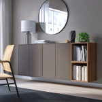 Настенная откидная консоль - EKET IKEA/ЭКЕТ ИКЕА, 175x35x70 серый/коричневый
