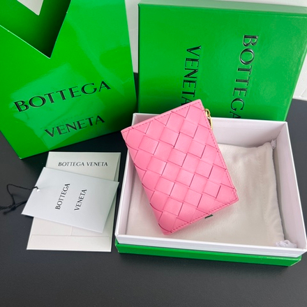 Bottega Veneta Small Intrecciato Bi-Fold Zip Wallet