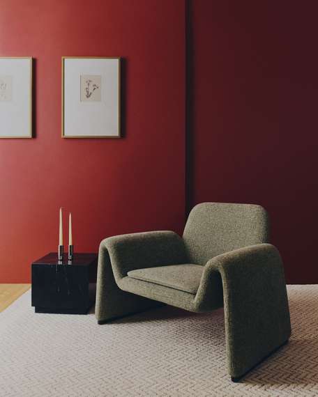 Приставной столик Sorein из черного мрамора 40 x 40 см