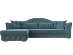Диван угловой Артис левый угол, Бирюзовый, Велюр, 121583L