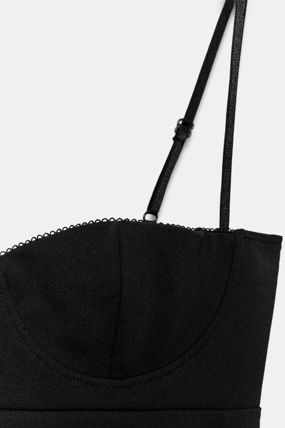 ZARA ТОП-КОРСЕТ НА БРЕТЕЛЯХ, ЧЕРНЫЙ