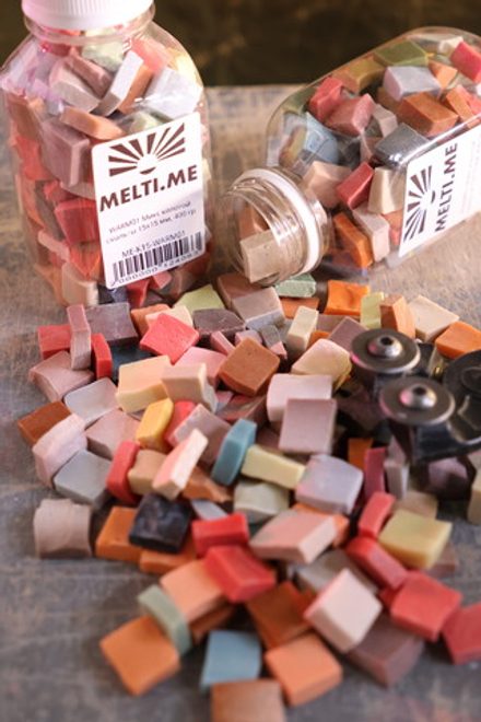 WARM01 Микс колотой смальты 15х15 мм, 400 гр