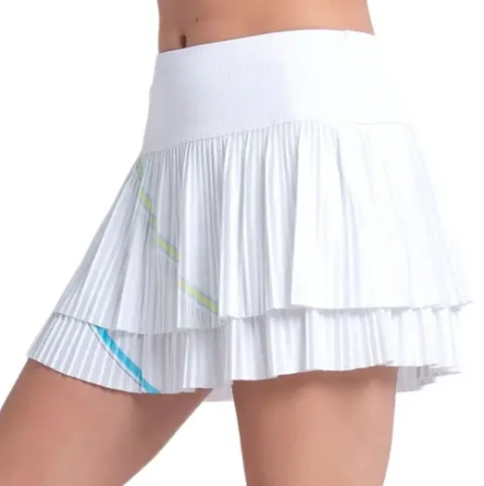 Теннисная юбка Lucky in Love Geo Glow Pleated - white
