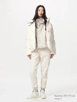 UNIQLO ПУХОВИК, ЭКРЮ