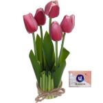 Цветочная композиция «Весенняя рапсодия» 10*26см Тюльпаны фиолетовые