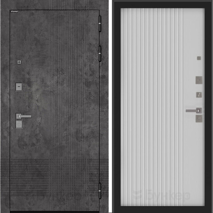 Входная металлическая дверь Бункер BN-08 Марморино темный / Хомс белый cофт рельеф