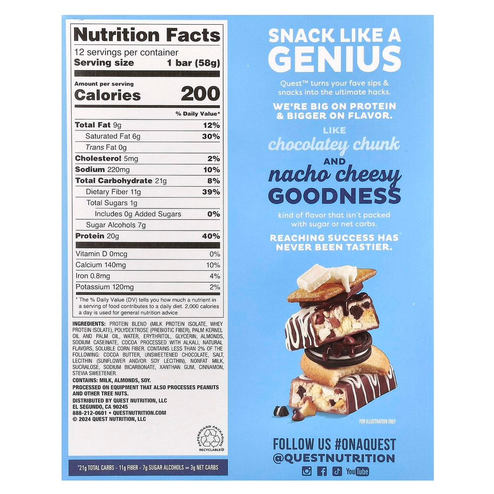 Quest Nutrition, Протеиновый батончик Overload, Cookie Commotion, 12 батончиков, 58 г (2,04 унции)