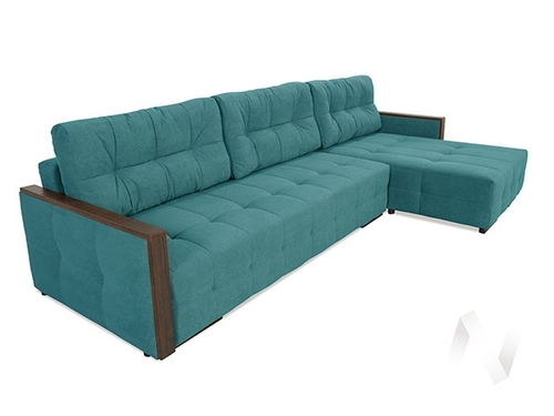 Диван угловой Линкольн (ДУ) LUMA 18 (велюр темно-голубой)