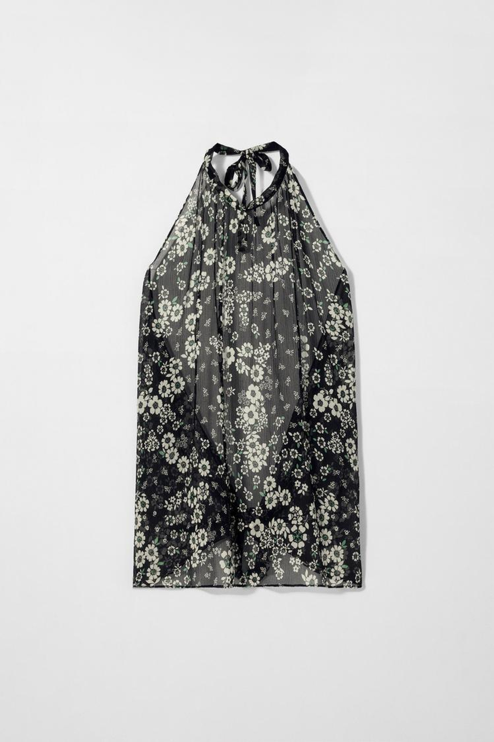 ZARA X KATE MOSS ШЕЛКОВЫЙ ТОП С ПРИНТОМ, РАЗНОЦВЕТНЫЙ