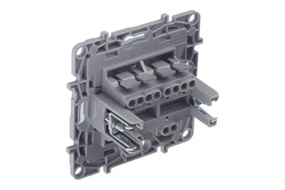 Выключатель Legrand Etika 2-клавишный проходной алюминий 25620