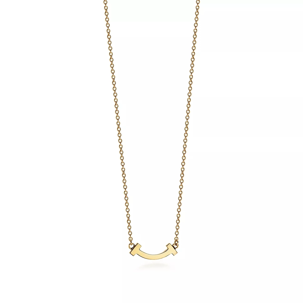 Подвеска из жёлтого золота 18k, Tiffany💙 T - smile mini, В наличии