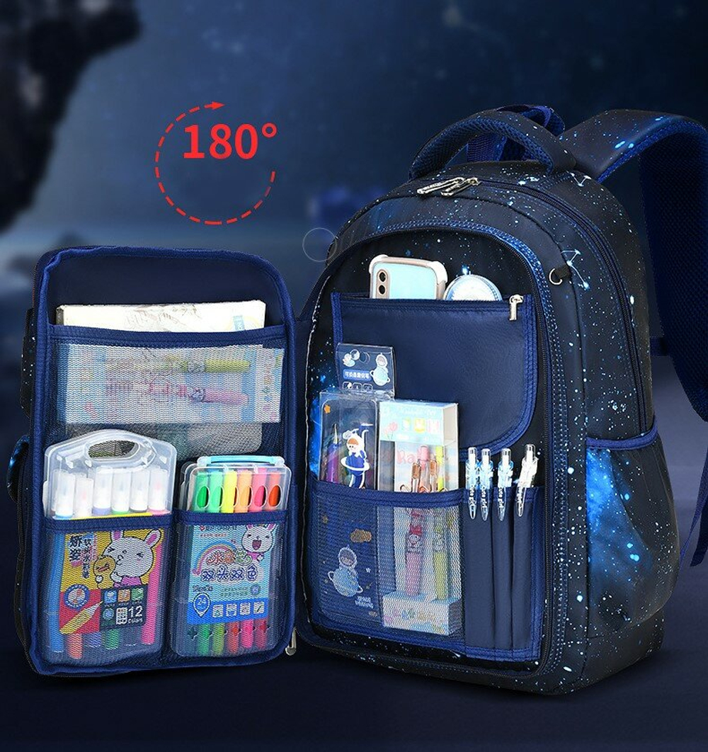 Рюкзак школьный для мальчика, синий