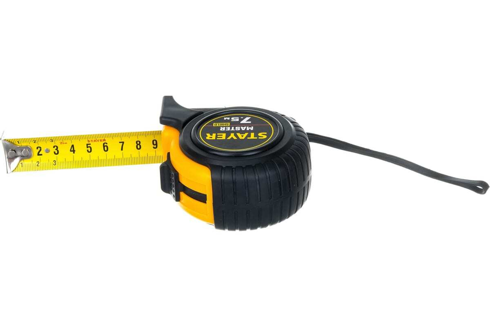 Рулетка Stayer MASTER 7,5м / 25мм в ударостойком обрезиненном корпусе 34025-07_z01