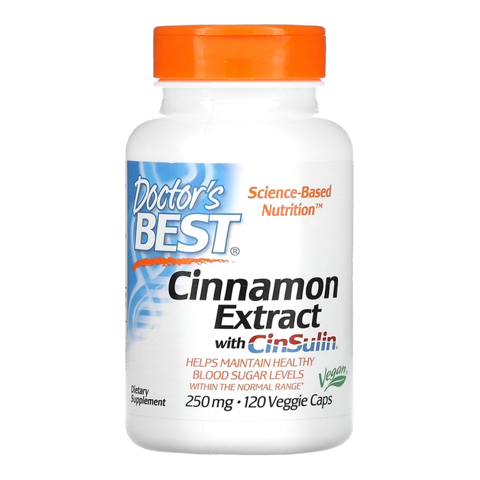 Экстракт корицы с Cinnulin PF 250 мг, Cinnamon Extract with Cinnulin PF 250 mg, Doctor&#39;s best, 120 вегетарианских капсул