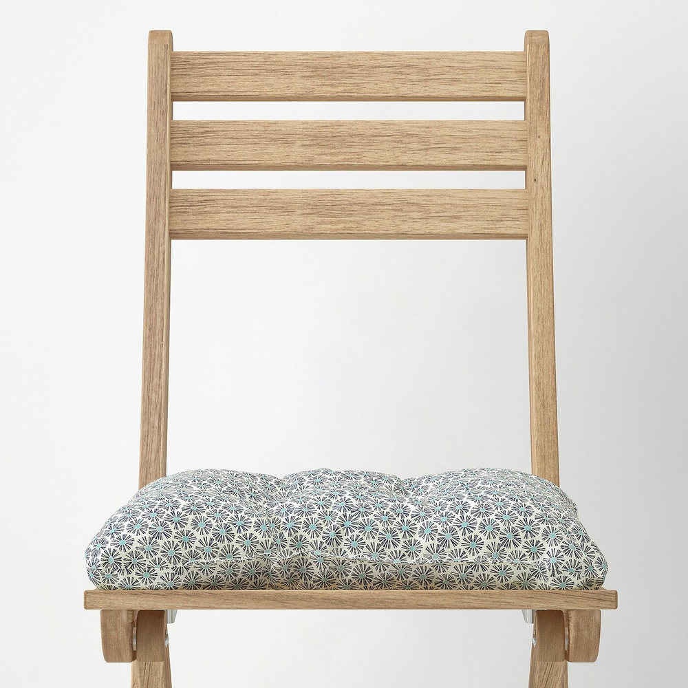 IKEA KLÖSAN  (ИКЕА КЛÖСАН)  -  Подушка для кресла, сад, голубая, 36x32 см