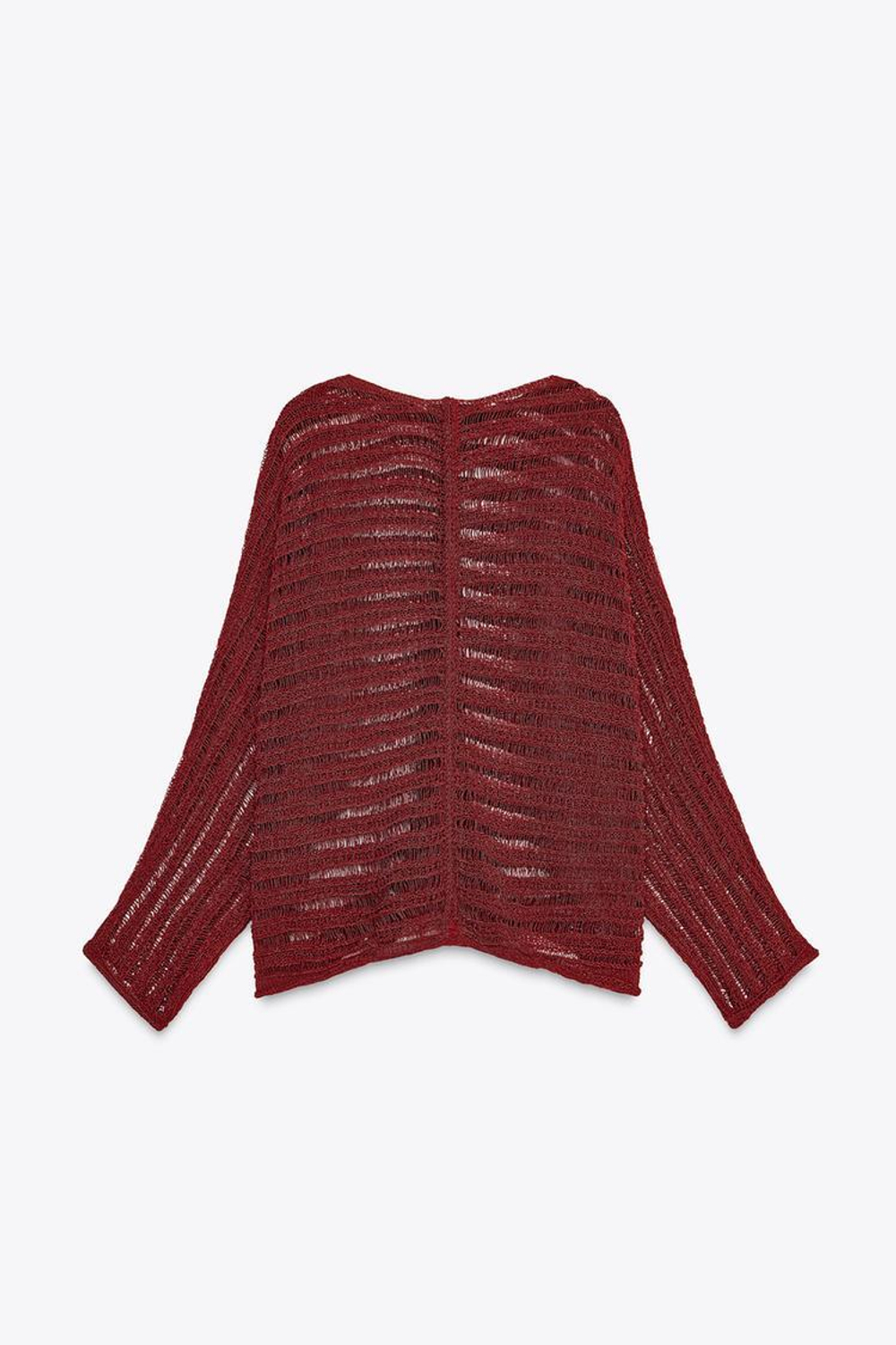 ZARA СВИТЕР АЖУРНОЙ ВЯЗКИ, МЕДНЫЙ