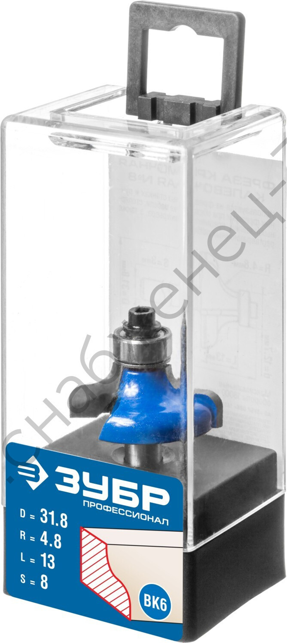 ЗУБР 31,8x14мм, радиус 4.8мм, фреза кромочная калевочная №8