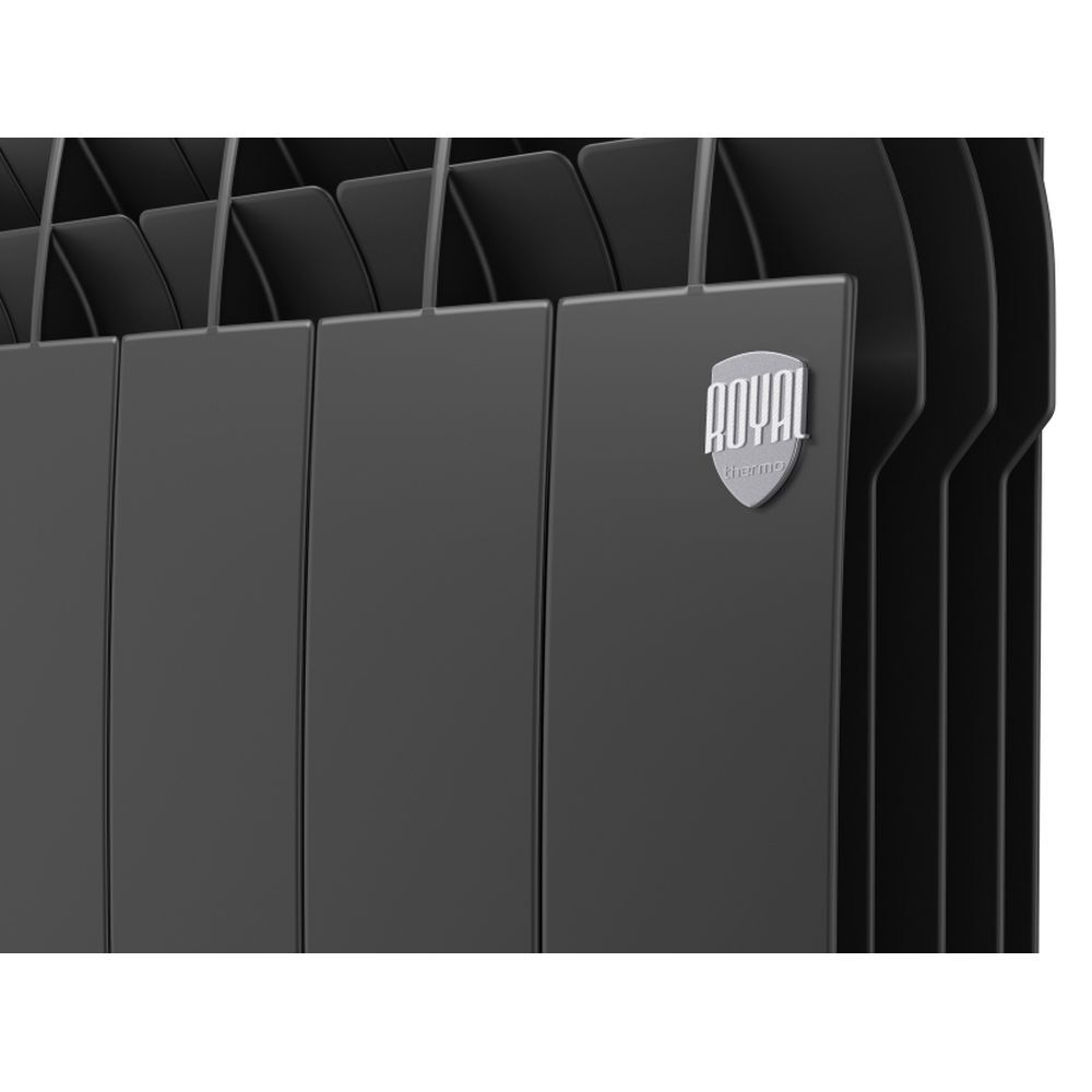 Радиатор биметаллический черный BiLiner 500 Noir 12 секций нижнее подключение