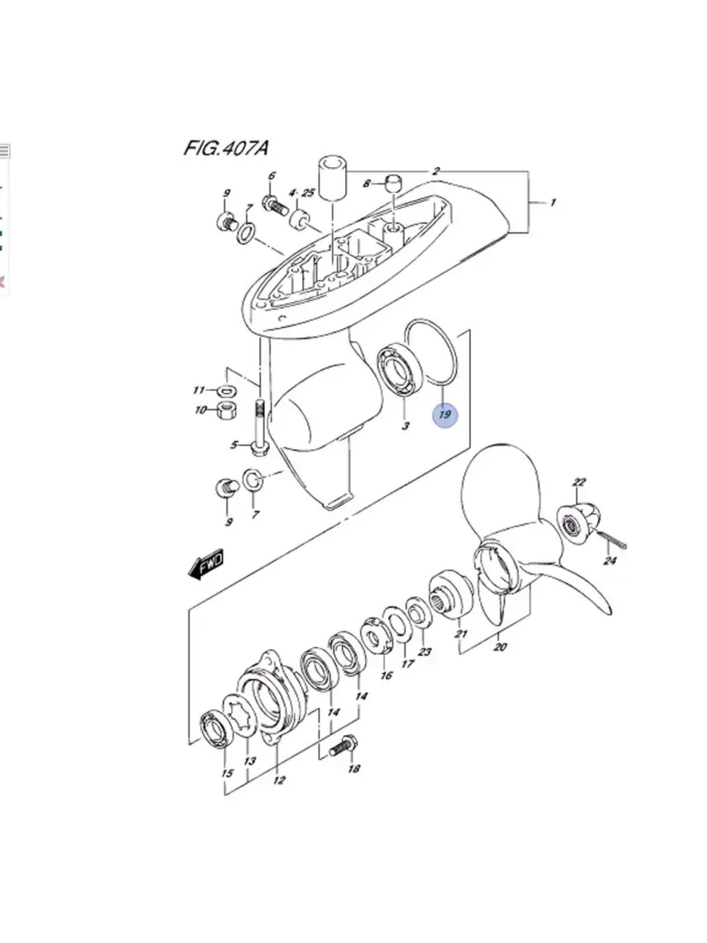 Уплотнение муфты редуктора для лодоч.моторов DF4-DF6/DT4/DT5