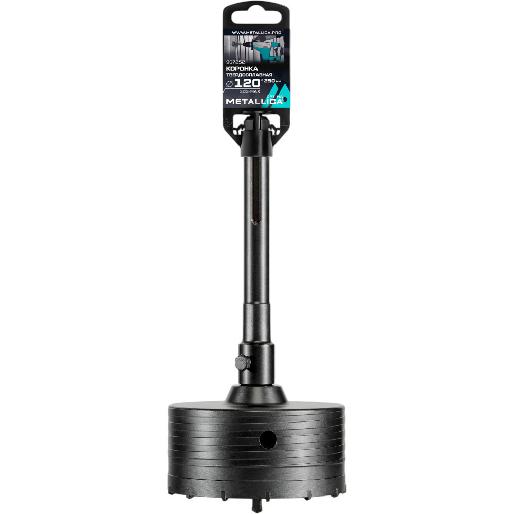 Коронка тв.спл.SDS-max METALLICA Optima 120x250/110 мм,h=50мм,М22,0х2,0 мм с адаптером   907252