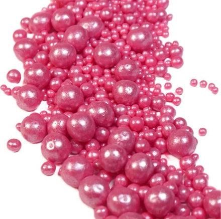 Посыпка рис воздушный "Жемчуг" малиновый, 50г