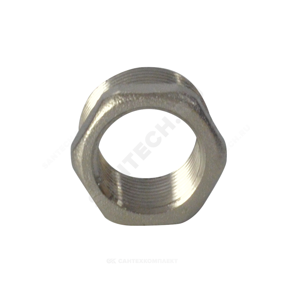 Футорка латунь никель Ду 32х20 (1 1/4"х3/4") НР/ВР RTP (РосТурПласт) 25127