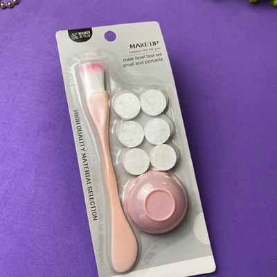 Набор косметический «Beauty», кисточка, чаша и 6 масок, цвет мятный и розовый, 20*8,5см