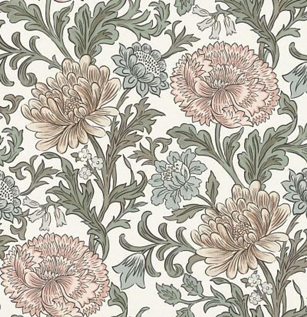 Обои с крупнораппортным цветочным рисунком CLA00030