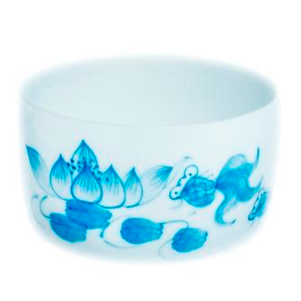 20504 Пиала "Рыбки и лотос, синие" (фарфор, 70 мл)