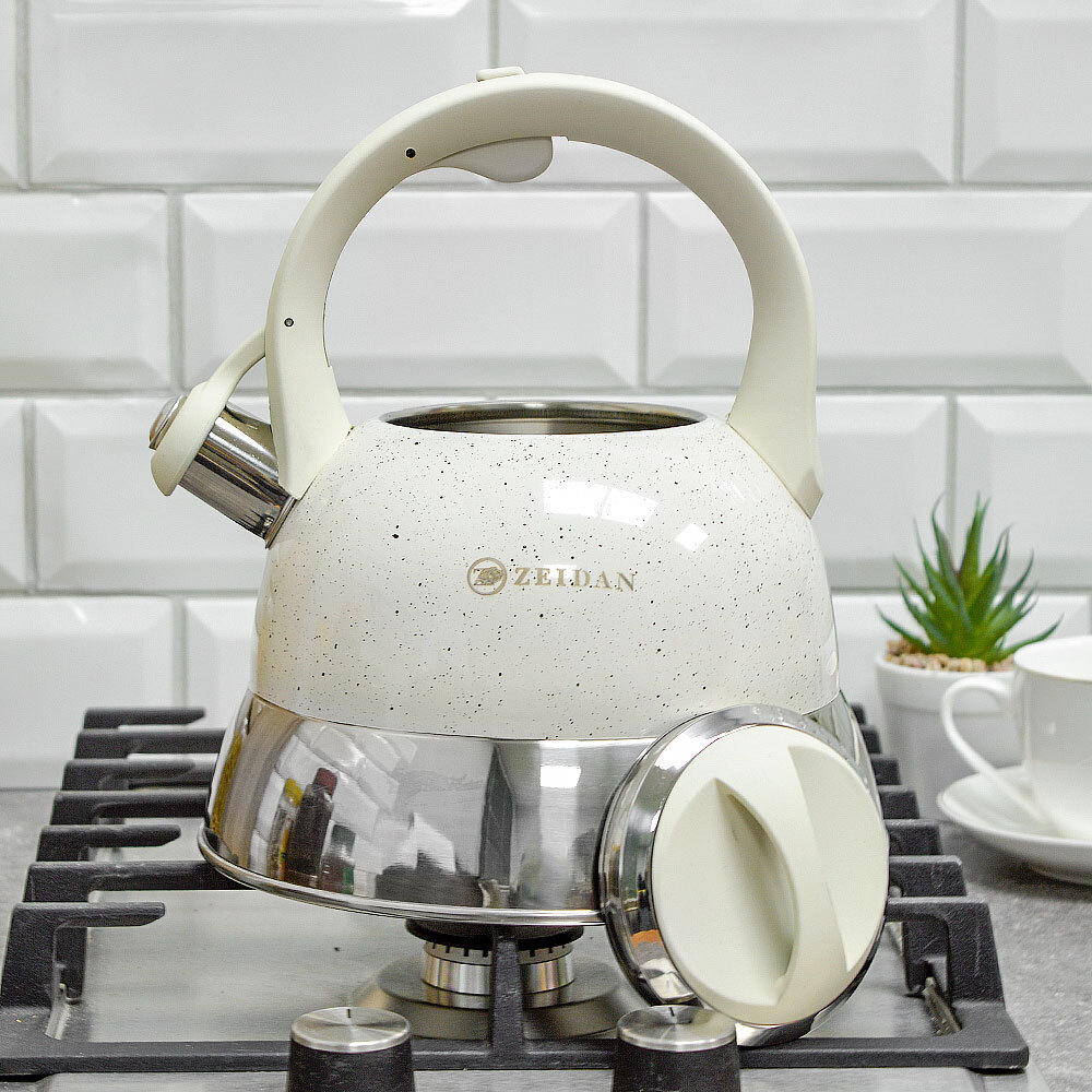 Чайник 3л нерж со свистком, индукция, ручка soft-touch, Z-4520