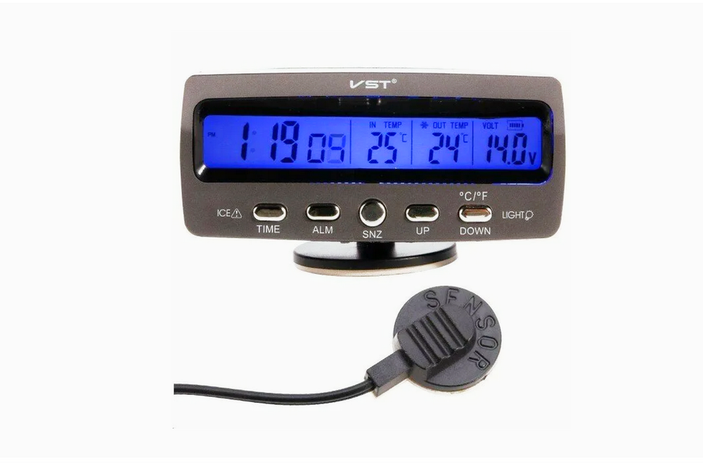 Авто часы VST 7045-V Монохром blue