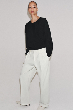 ZARA ЛОНГСЛИВ С ЛЬНЯНОЙ СМЕСЬЮ, ЧЕРНЫЙ