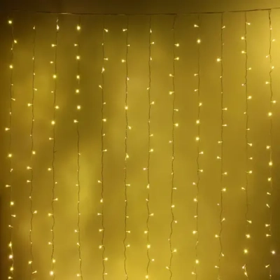 Гирлянда для улицы ЗАНАВЕС «Мерцание» ш3м* в2,5 м 480 ламп LED, белый.пров, 1 реж, IP-65, Теплый белый (возможность соединения)