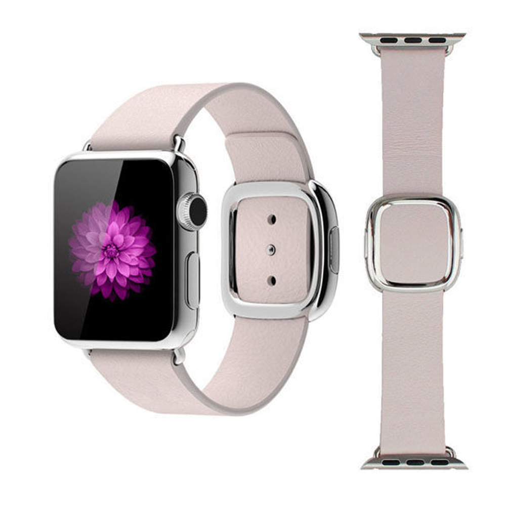 Ремешок Apple Watch 42мм, кожаный,бежевый Replica