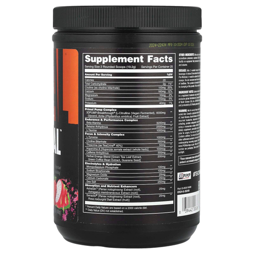 Animal, Pre Workout Primal ™, порошок с ягодами дракона, 480 г (1,05 фунта)