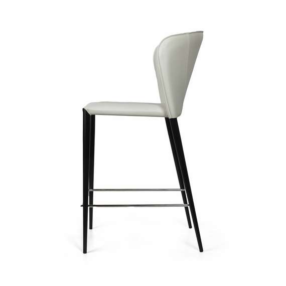 Стул полубарный Albert, кожа белый