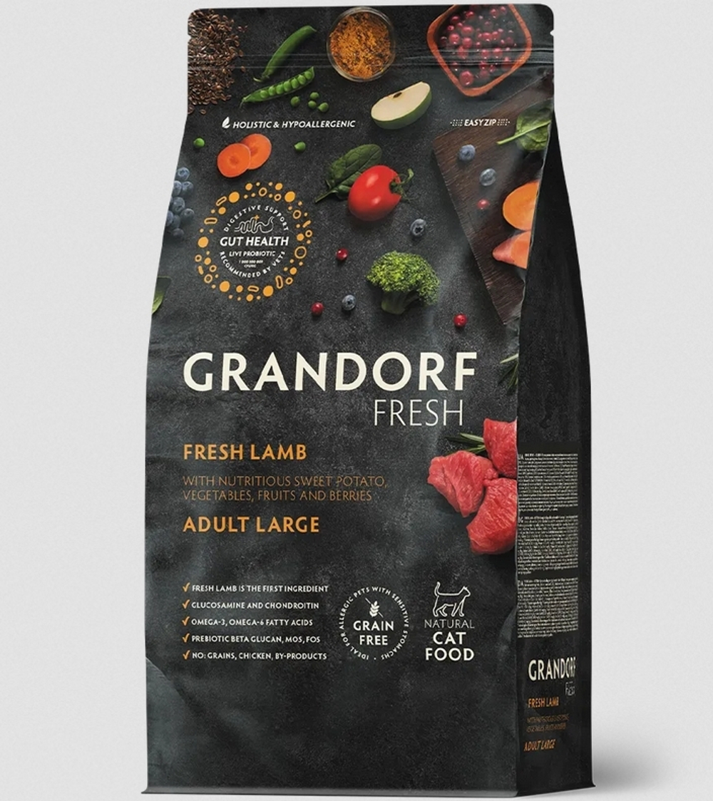 GRANDORF FRESH Ягненок с бататом для крупных кошек
